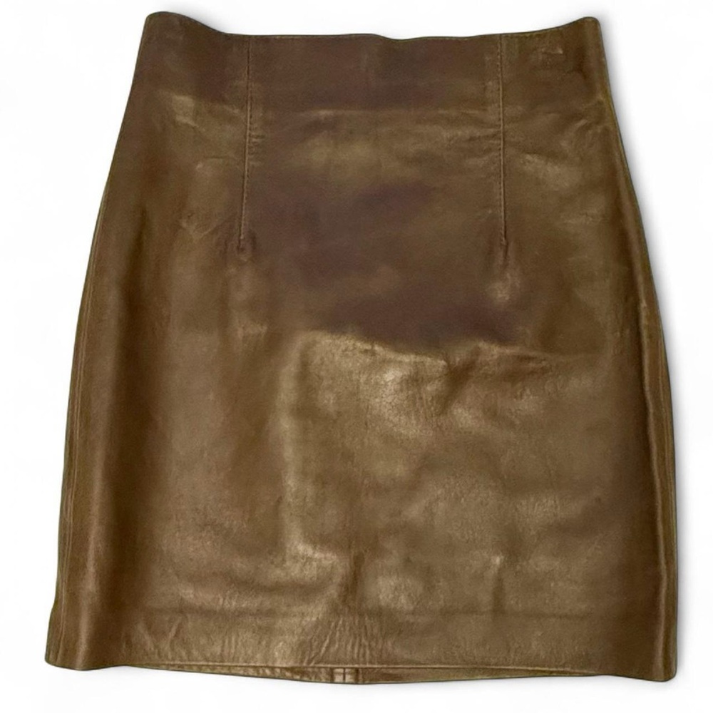 🫒BNWT🫒 100% LEATHER BODYCON MINI SKIRT ZARA SIZE XS
